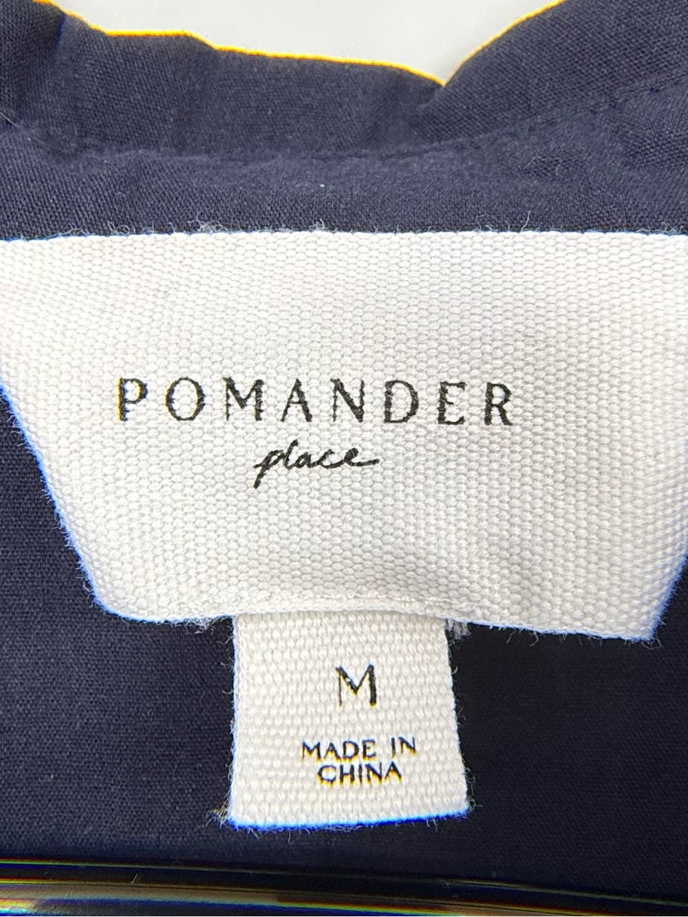 Pomander Place Mabel 100% Cotton Puff Sleeve Midi Maxi Dress, Navy Blue, Size M - Picture 12 of 13